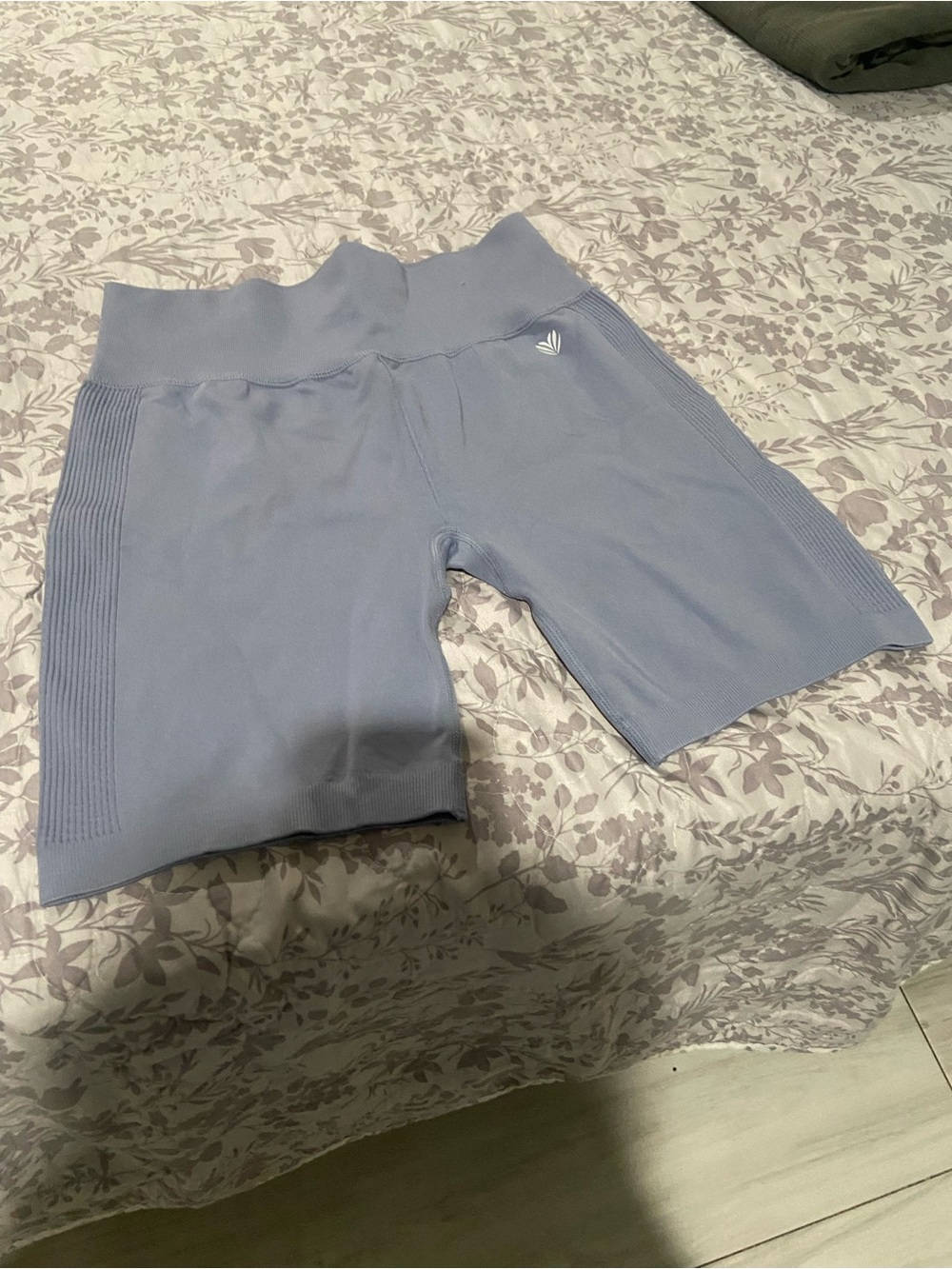 Forever 21 Lavender Ribbed High-Waist Bike Shorts